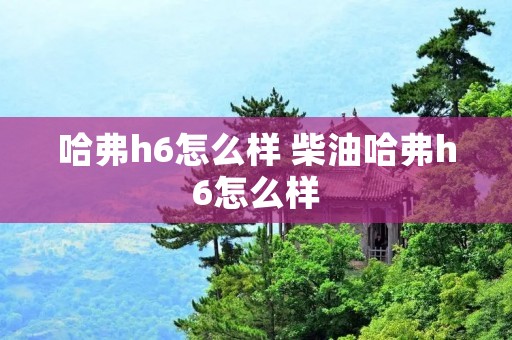 哈弗h6怎么样 柴油哈弗h6怎么样