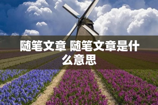 随笔文章 随笔文章是什么意思 随笔文章 随笔文章是什么意思