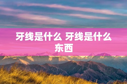 牙线是什么 牙线是什么东西