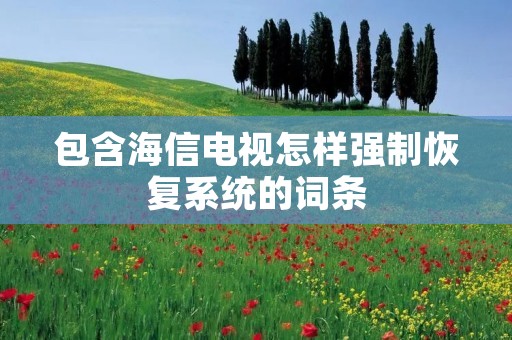 包含海信电视怎样强制恢复系统的词条
