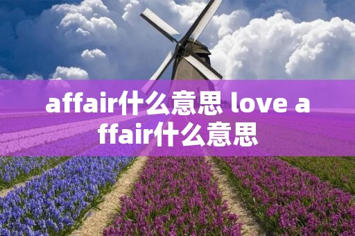 affair什么意思 love affair什么意思 affair什么意思 love affair什么意思