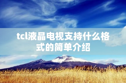 tcl液晶电视支持什么格式的简单介绍 tcl液晶电视支持什么格式的简单介绍