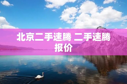 北京二手速腾 二手速腾报价