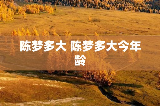 陈梦多大 陈梦多大今年龄