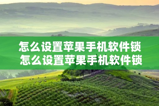 怎么设置苹果手机软件锁 怎么设置苹果手机软件锁屏