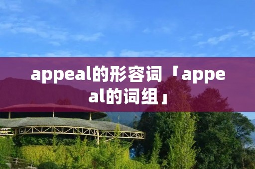 appeal的形容词「appeal的词组」
