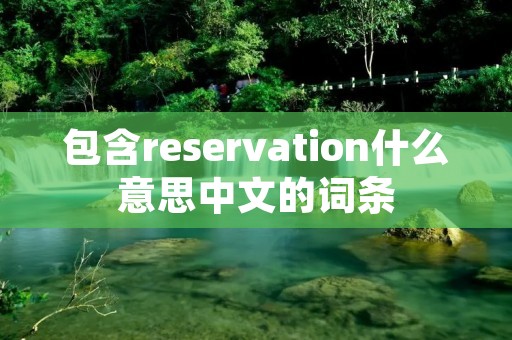 包含reservation什么意思中文的词条