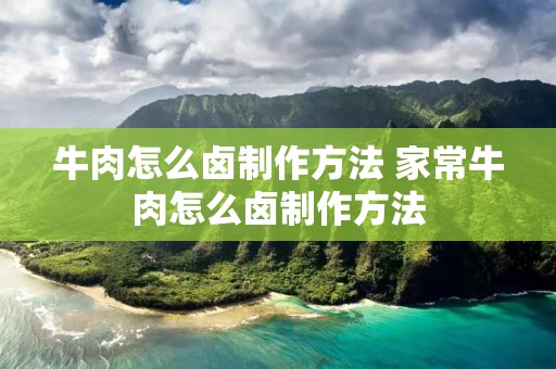 牛肉怎么卤制作方法 家常牛肉怎么卤制作方法 牛肉怎么卤制作方法 家常牛肉怎么卤制作方法