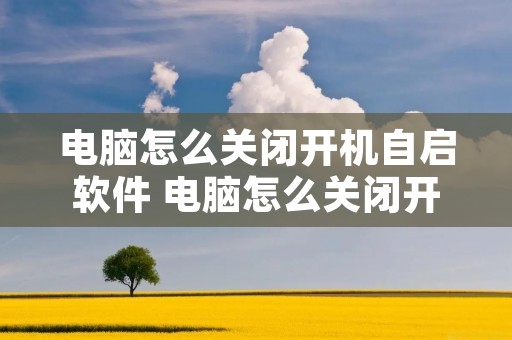 电脑怎么关闭开机自启软件 电脑怎么关闭开机自启软件功能