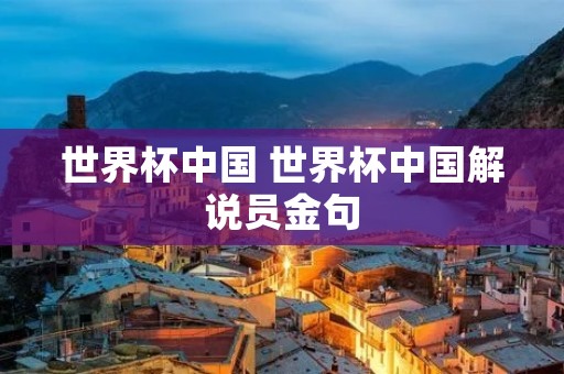 世界杯中国 世界杯中国解说员金句 世界杯中国 世界杯中国解说员金句
