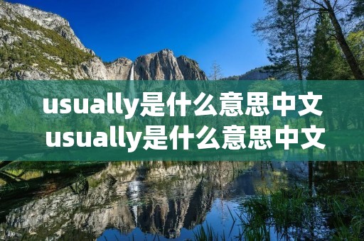 usually是什么意思中文 usually是什么意思中文翻译是什么意思中文