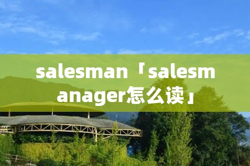 sale**an「sale**anager怎么读」