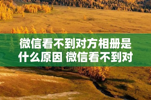 微信看不到对方相册是什么原因 微信看不到对方相册是不是被拉黑了