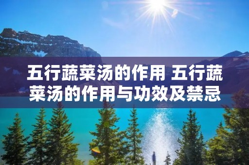 五行蔬菜汤的作用 五行蔬菜汤的作用与功效及禁忌