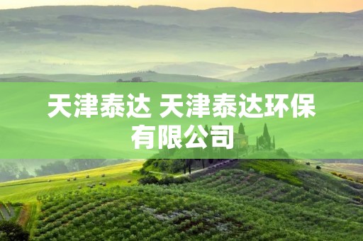 天津泰达 天津泰达环保有限公司