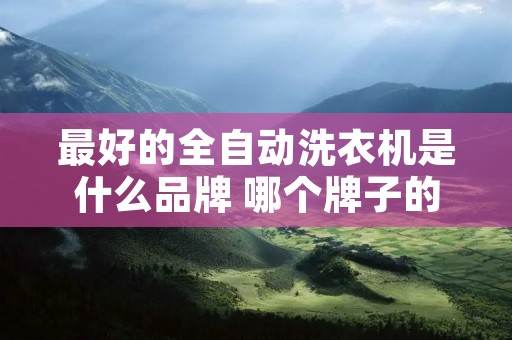 最好的全自动洗衣机是什么品牌 哪个牌子的全自动洗衣机最好