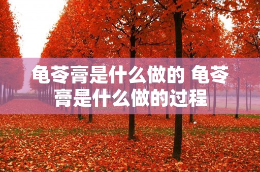 龟苓膏是什么做的 龟苓膏是什么做的过程