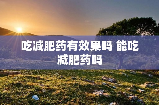 吃减肥药有效果吗 能吃减肥药吗 吃减肥药有效果吗 能吃减肥药吗