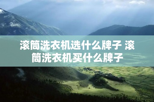 滚筒洗衣机选什么牌子 滚筒洗衣机买什么牌子