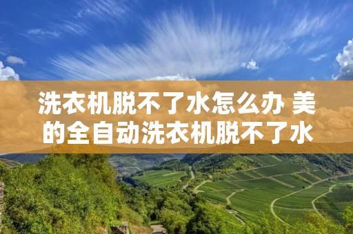 洗衣机脱不了水怎么办 美的全自动洗衣机脱不了水怎么办
