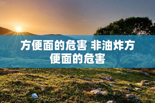 方便面的危害 非油炸方便面的危害 方便面的危害 非油炸方便面的危害
