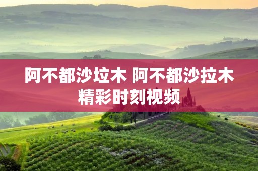 阿不都沙垃木 阿不都沙拉木精彩时刻视频