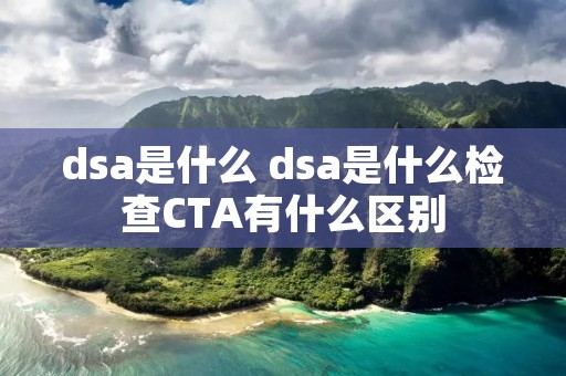 dsa是什么 dsa是什么检查CTA有什么区别 dsa是什么 dsa是什么检查CTA有什么区别