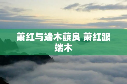 萧红与端木蕻良 萧红跟端木 萧红与端木蕻良 萧红跟端木