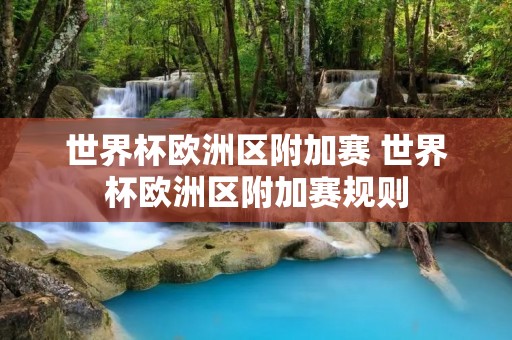 世界杯欧洲区附加赛 世界杯欧洲区附加赛规则