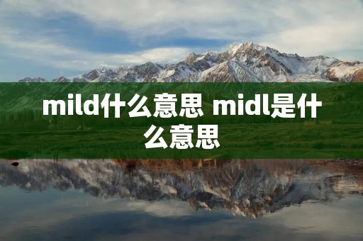 mild什么意思 midl是什么意思