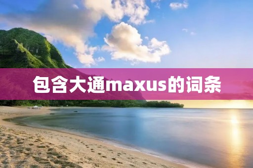 包含大通maxus的词条