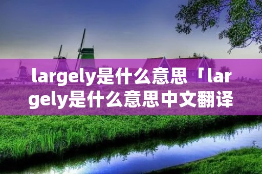 largely是什么意思「largely是什么意思中文翻译」 largely是什么意思「largely是什么意思中文翻译」
