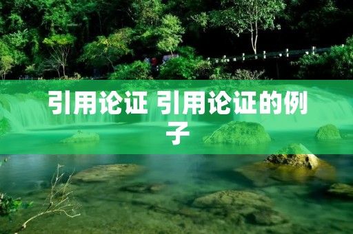 引用论证 引用论证的例子 引用论证 引用论证的例子