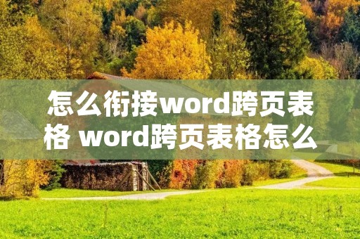 怎么衔接word跨页表格 word跨页表格怎么衔接表头 怎么衔接word跨页表格 word跨页表格怎么衔接表头