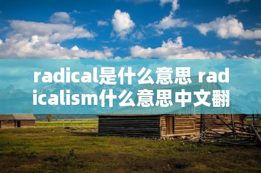 radical是什么意思 radicalism什么意思中文翻译