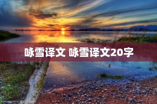 咏雪译文 咏雪译文20字