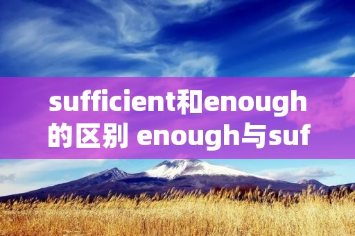 sufficient和enough的区别 enough与sufficient