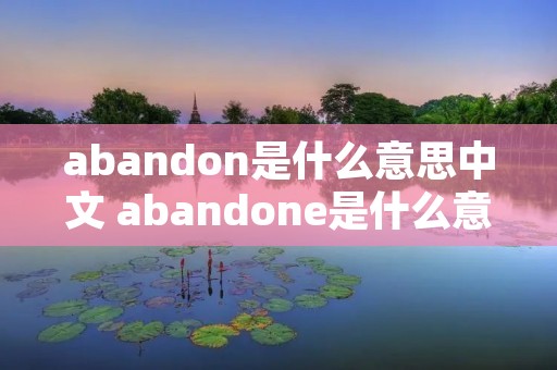 abandon是什么意思中文 abandone是什么意思中文翻译