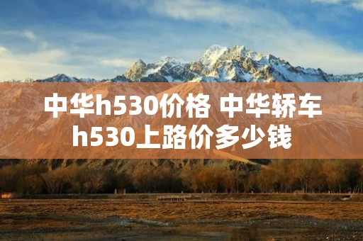 中华h530价格 中华轿车h530上路价多少钱