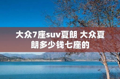 大众7座suv夏朗 大众夏朗多少钱七座的