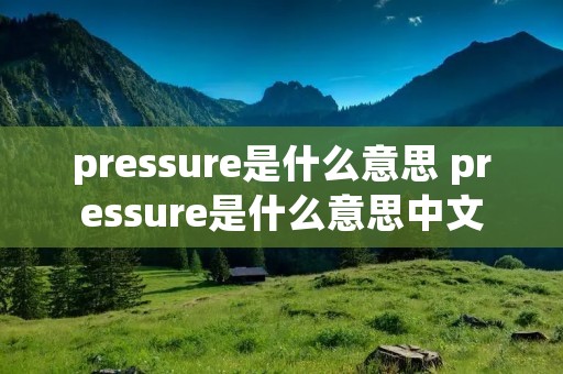 pressure是什么意思 pressure是什么意思中文