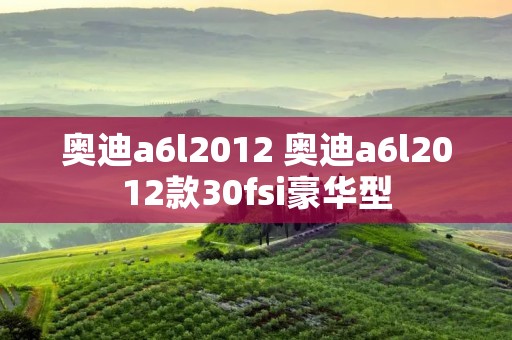 奥迪a6l2012 奥迪a6l2012款30fsi豪华型