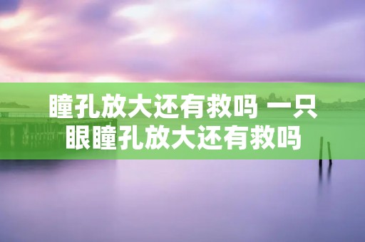 瞳孔放大还有救吗 一只眼瞳孔放大还有救吗 瞳孔放大还有救吗 一只眼瞳孔放大还有救吗