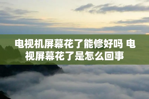 电视机屏幕花了能修好吗 电视屏幕花了是怎么回事
