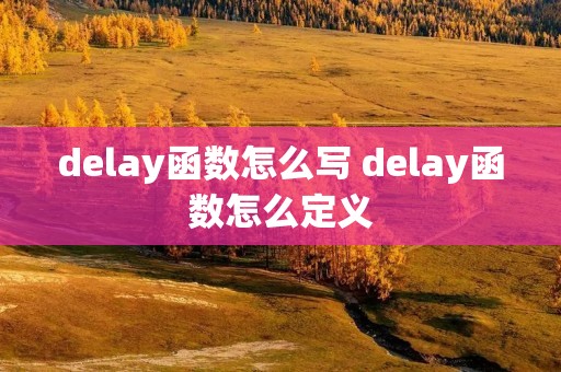 delay函数怎么写 delay函数怎么定义