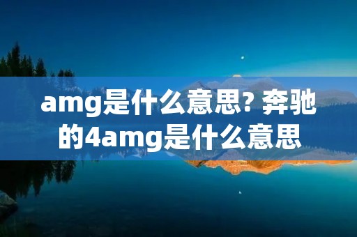amg是什么意思? 奔驰的4amg是什么意思