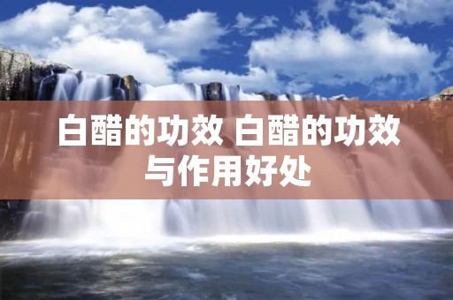 白醋的功效 白醋的功效与作用好处