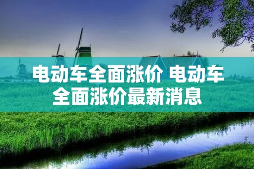 电动车全面涨价 电动车全面涨价最新消息