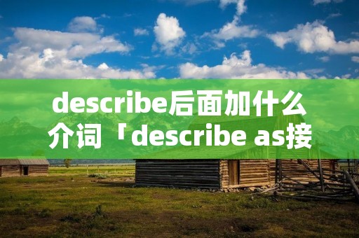 describe后面加什么介词「describe as接什么词」