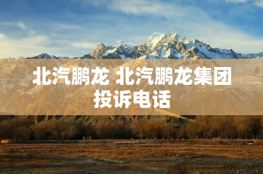 北汽鹏龙 北汽鹏龙集团投诉电话
